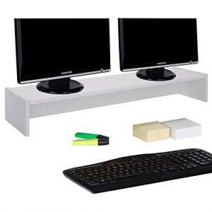 Monitorständer weiß, Schreibtisch Tischaufsatz weiß, Weißer Bildschirmständer, Bildschirmständer Schreibtisch weiß, Tischaufsatz für Monitore weiß