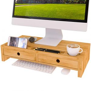 Monitorständer Holz, Schreibtisch Tischaufsatz Holznholz, Holznholz Bildschirmständer, Bildschirmständer Schreibtisch Holz, Tischaufsatz für Monitore aus Holznholz, Holz Monitorständer